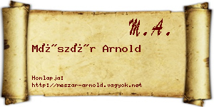 Mészár Arnold névjegykártya