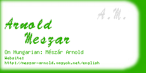 arnold meszar business card