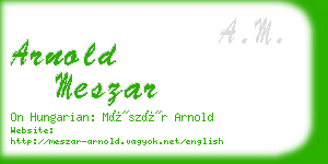 arnold meszar business card